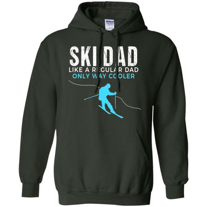 Skier T-shirt Ski Dad Like A Regular Dad Only Way Cooler Forest Green