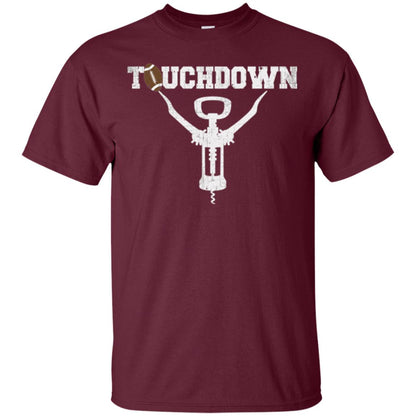 Football T-shirt Touchdown Funny Football Wine Lovers Maroon