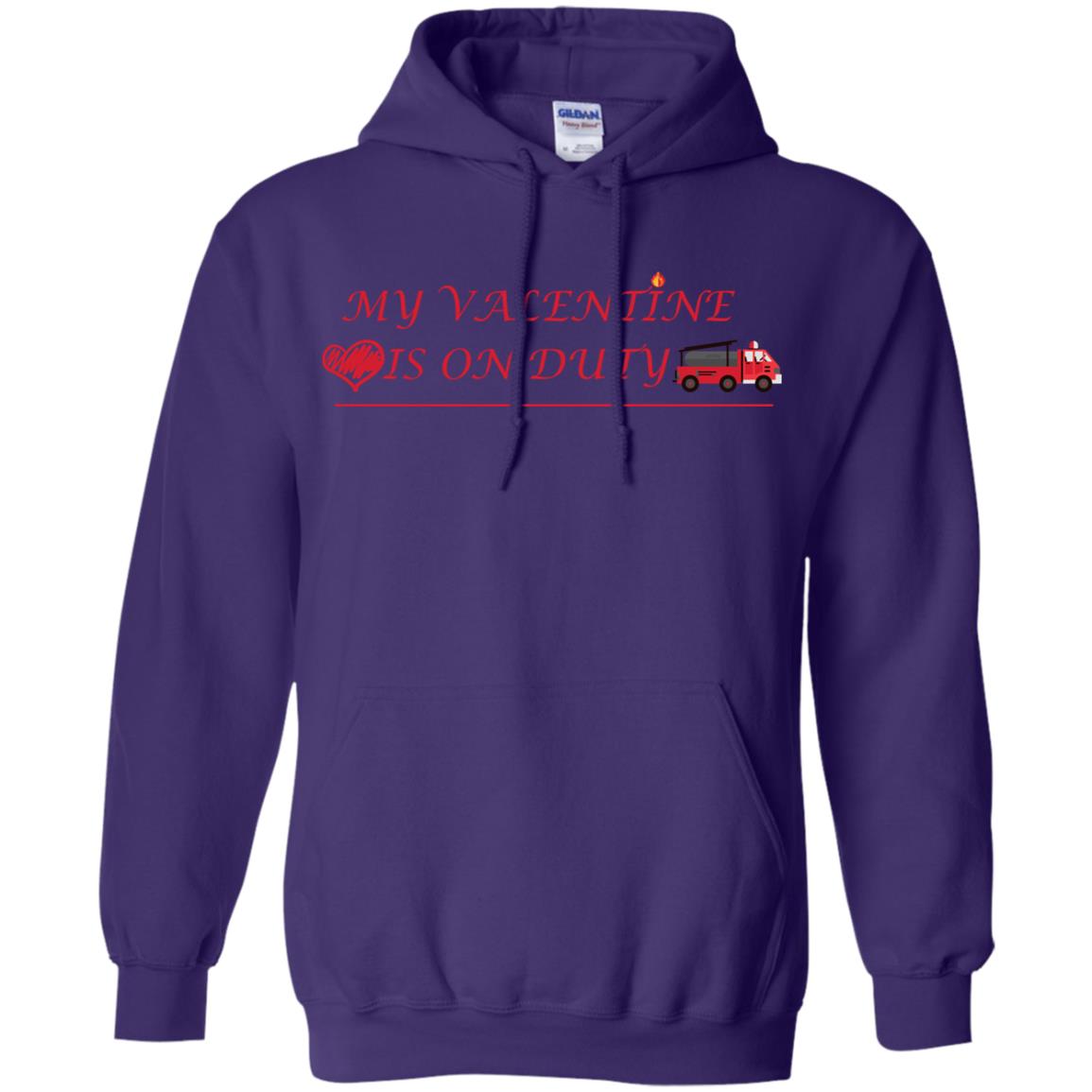 My Valentine Is On Duty Firefighter's Girlfriend Shirt Purple