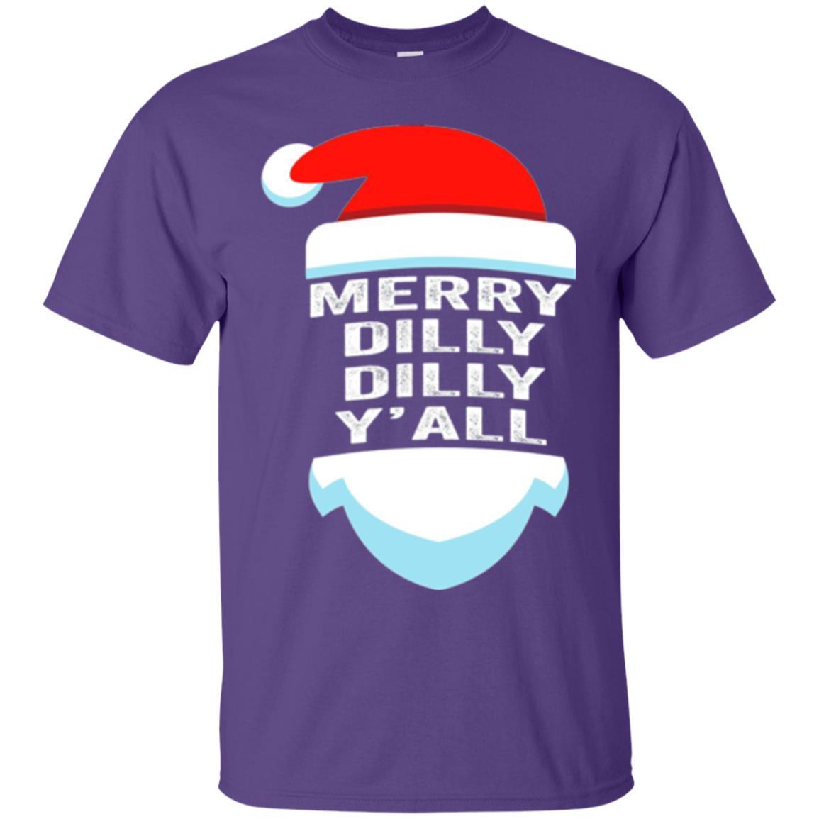 Christmas T-shirt Dilly Dilly Yall Santa Hat Christmas T-shirt Purple