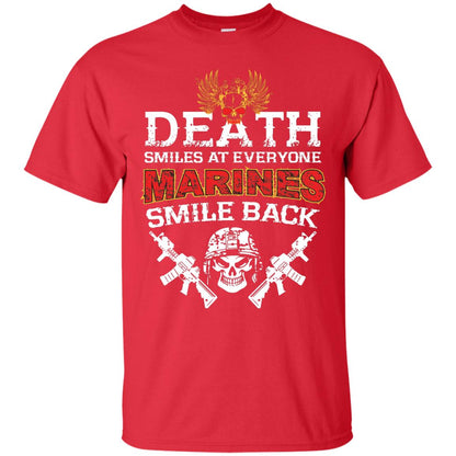 Death Smiles At Everyone Marines Smile Back Shirt Red