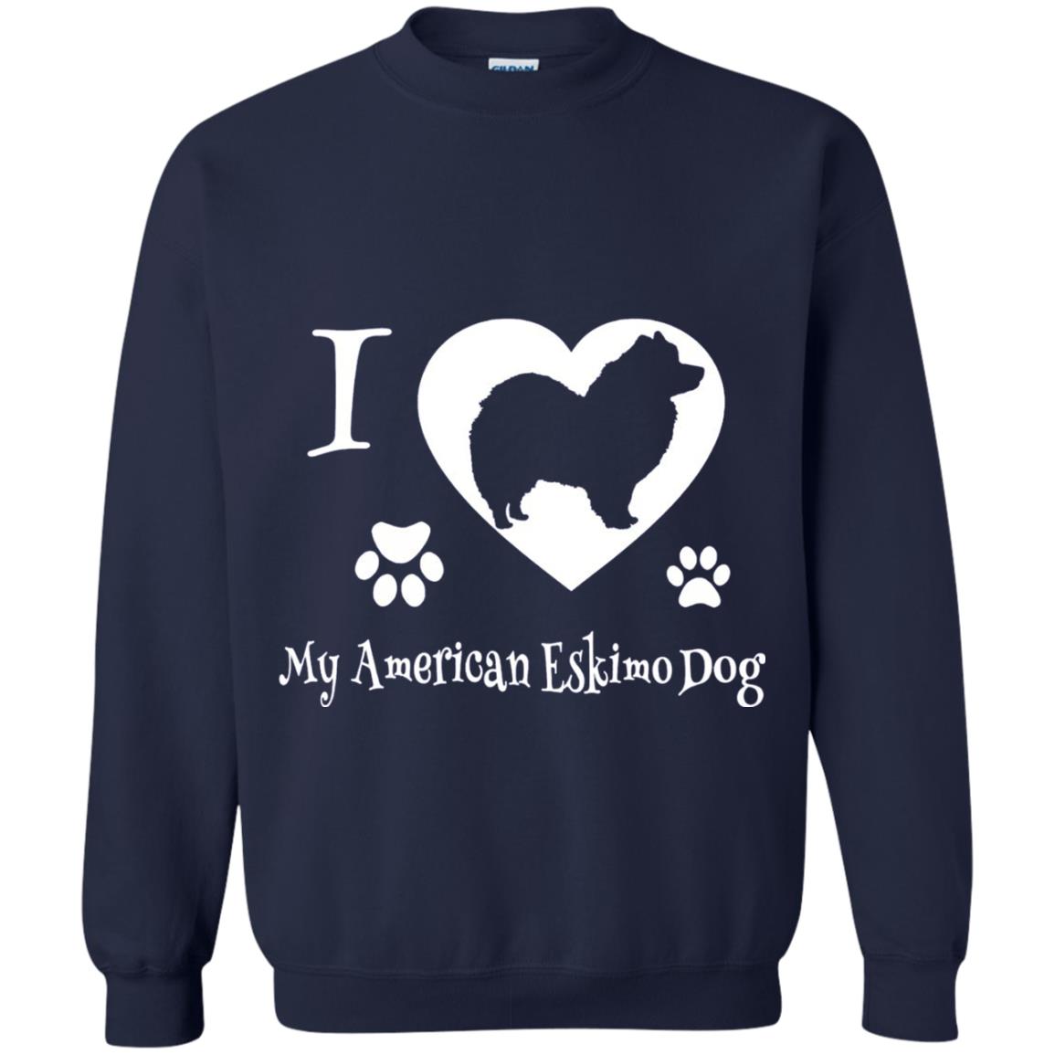 Dog Lover T-shirt I Love My American Eskimo Dog Navy