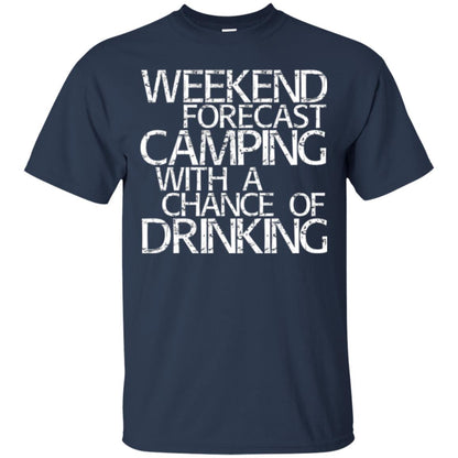 Wine Lovers T-shirt Weekend Forecast Camping Navy