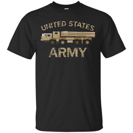 United States Army Missile Truck Vehicle Grunge T-shirt Black