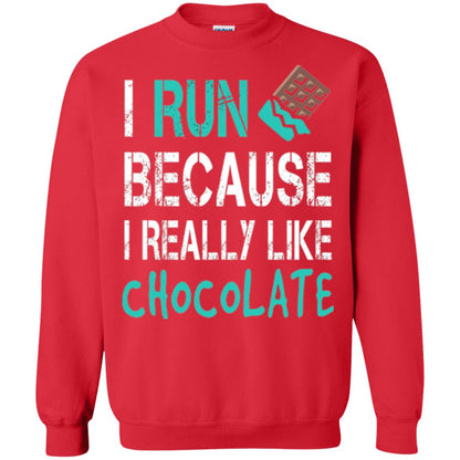 Runner T-shirt I Run Because I Really Like Chocolate Red