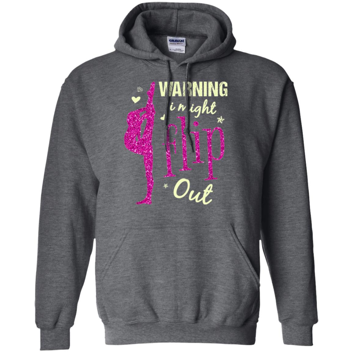 Gymnast T-shirt Warning I Might Flip Out Dark Heather