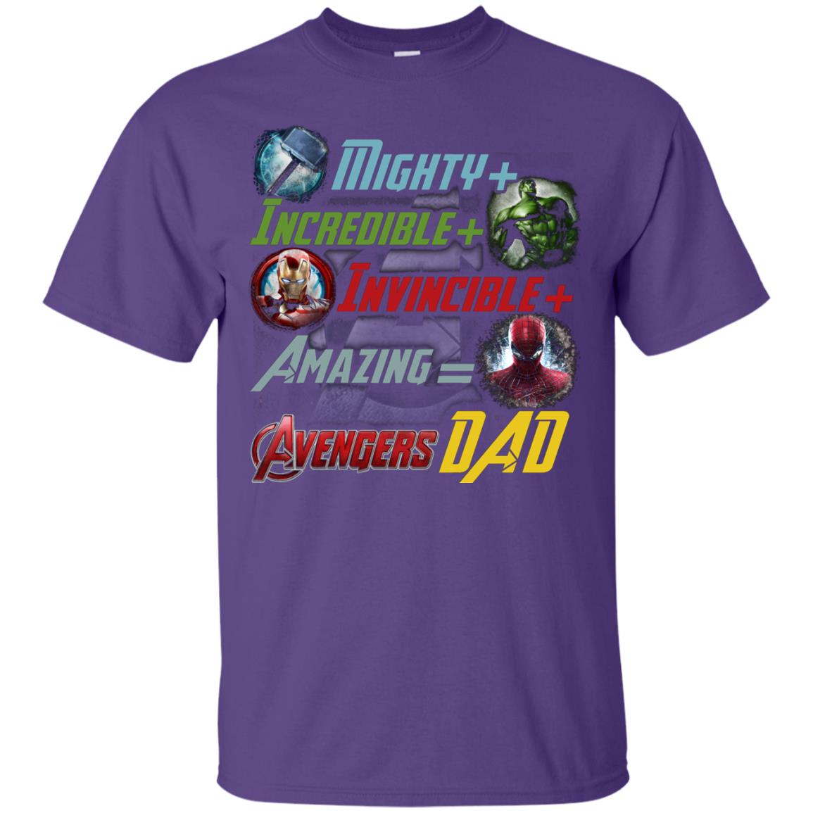 Mighty Incredible Invincible Amazing Dad Movie Fan T-shirt Purple