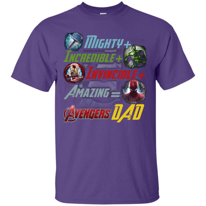 Mighty Incredible Invincible Amazing Dad Movie Fan T-shirt Purple