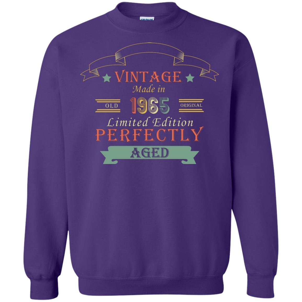 Vintage Made In Old 1965 Original Limited Edition Perfectly Aged 53th Birthday T-shirt Purple