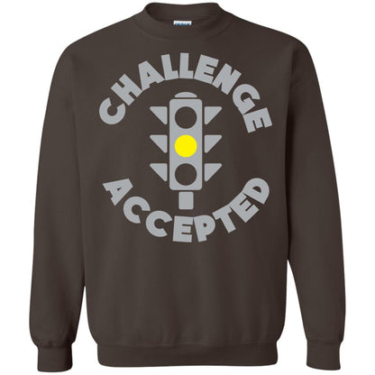 Funny Racing T-shirt Challenge Accepted Yellow Light Car Dark Chocolate