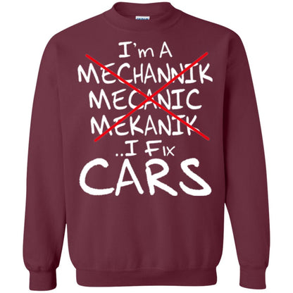 Mechanic T-shirt I Fix Cars Maroon