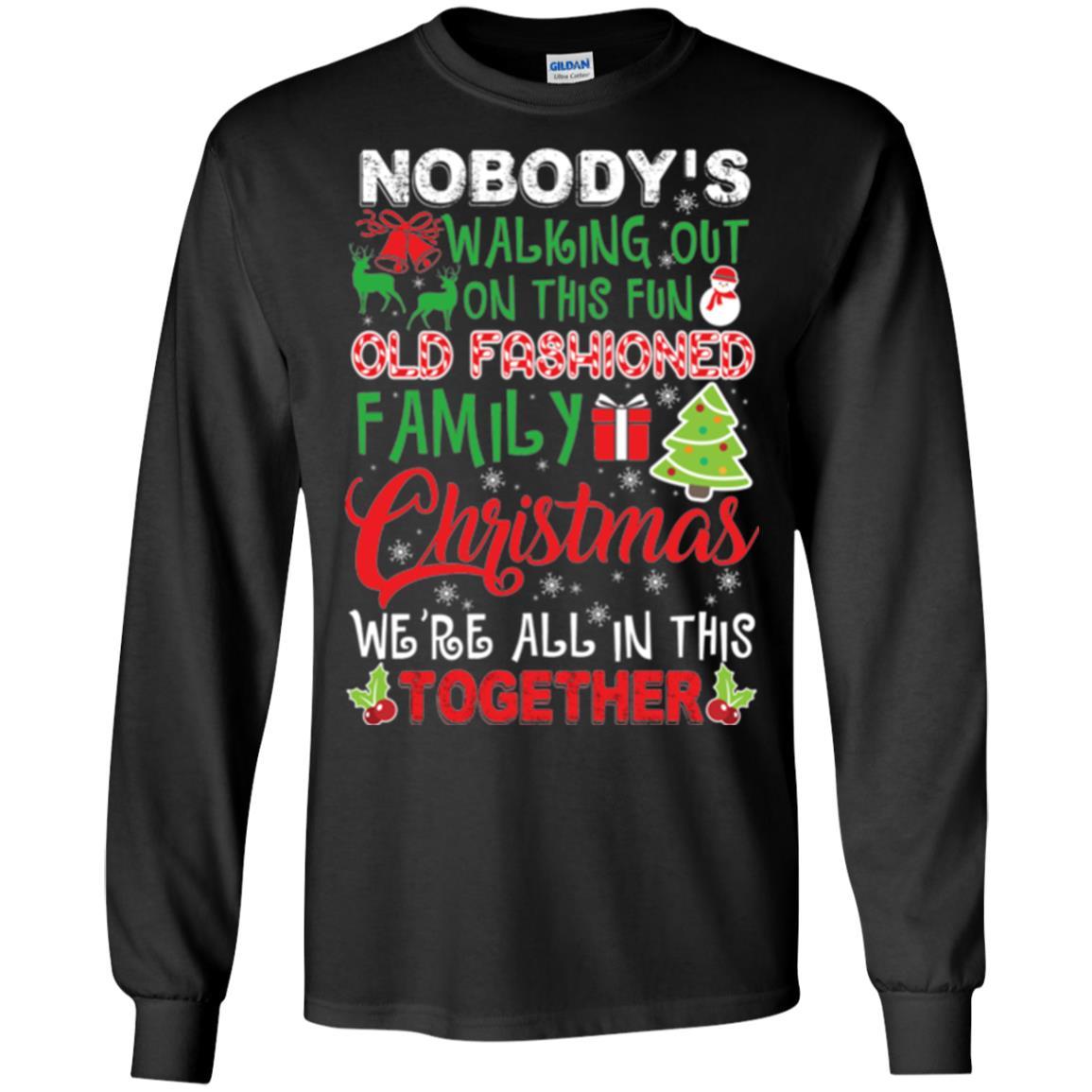 Family Christmas T-shirt We're All In This Together Black