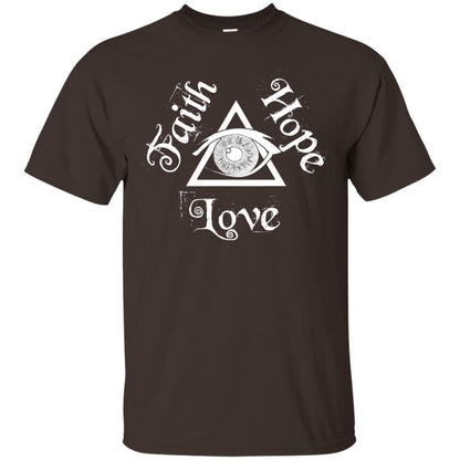 Faith Hope Love Eye Of Providence Esoteric Shirt Dark Chocolate