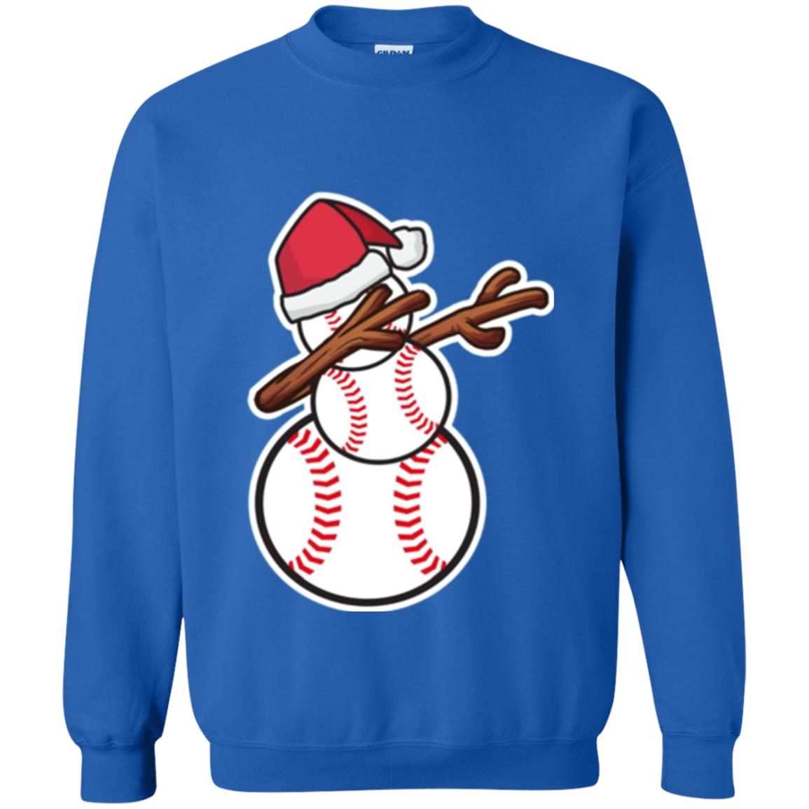 Christmas T-shirt Dabbing Snowman Baseball Royal