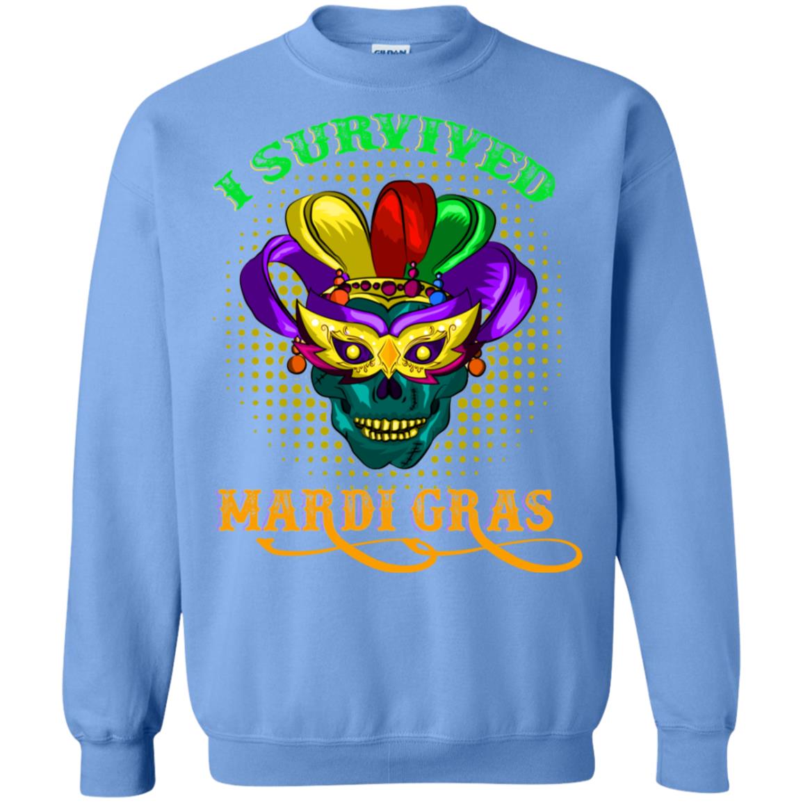 I Survived Mardi Gras Shirt Carolina Blue