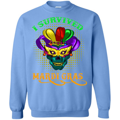 I Survived Mardi Gras Shirt Carolina Blue