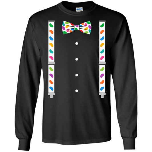 Easter Jelly Beans Bow Tie Suspenders T-shirt Black