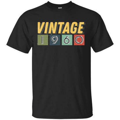 Vintage 1960 58th Birthday Gift Shirt For Mens Or Womens Black