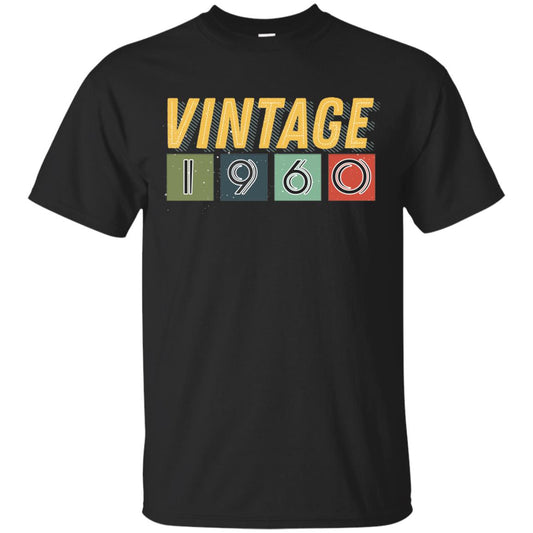 Vintage 1960 58th Birthday Gift Shirt For Mens Or Womens Black