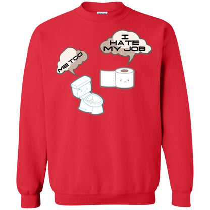 Funny Toilet And Toilet Paper I Hate My Job T-shirt Red