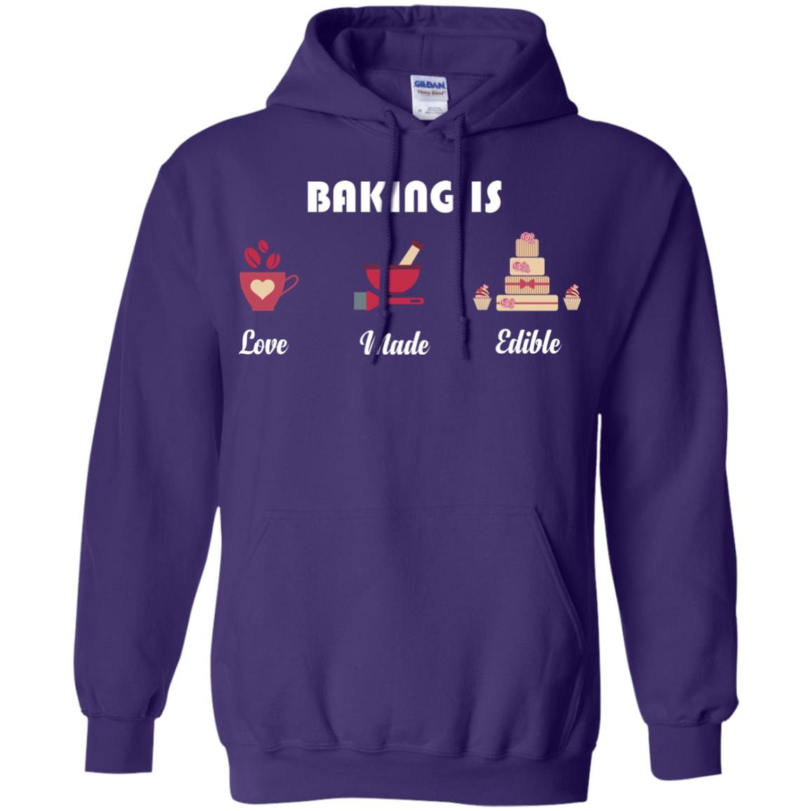 Baker T-shirt Baking Is Love Made Edible Purple