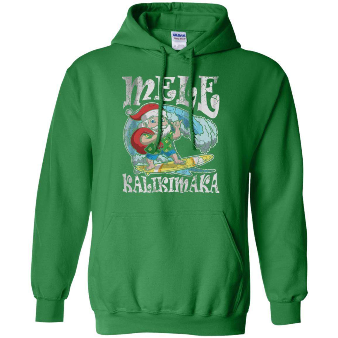 Christmas T-shirt Mele Kalikimaka Santa Hawaii Irish Green