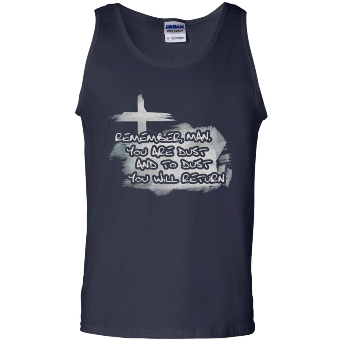 Ash Wednesday T-shirt Remember, Man, You Are Dust And To Dust You Will Return Navy