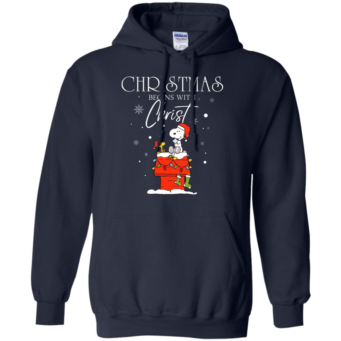 Christmas Begins With Christ Shirt Navy