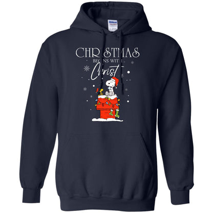 Christmas Begins With Christ Shirt Navy