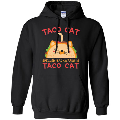 Taco Cat T-shirt Spelled Backwards Is Taco Cat Black