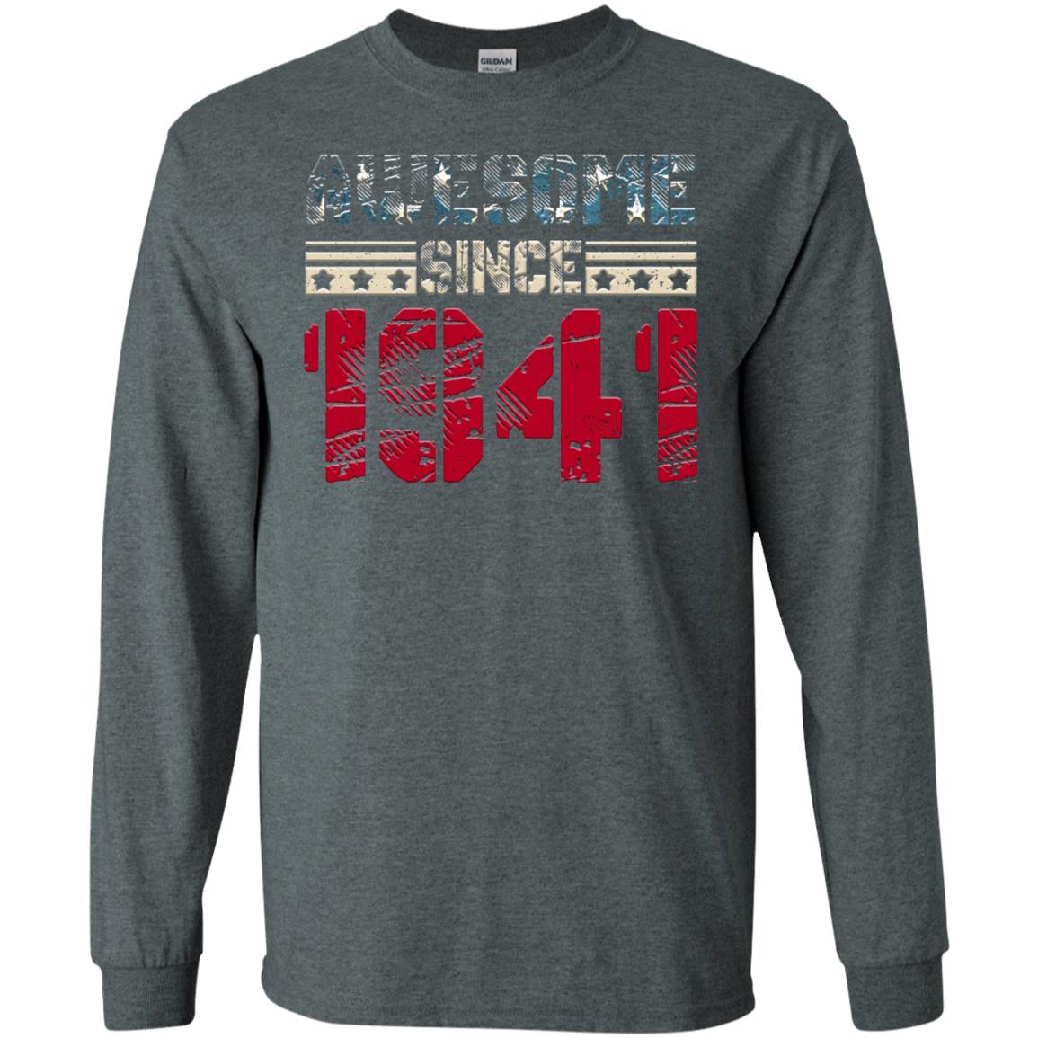 Awesome Since Legends Born In 1941 77 Years Old Birthday Shirt For Dad Or Papa Dark Heather