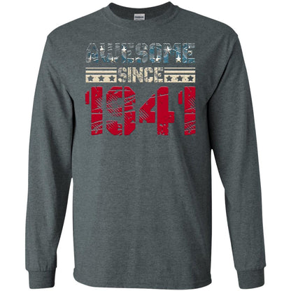 Awesome Since Legends Born In 1941 77 Years Old Birthday Shirt For Dad Or Papa Dark Heather