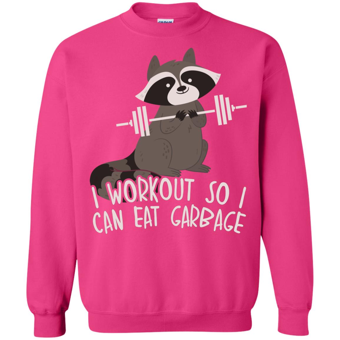 I Workout So I Can Eat Garbage Funny Fitness Raccoon Shirt For Gymer Heliconia