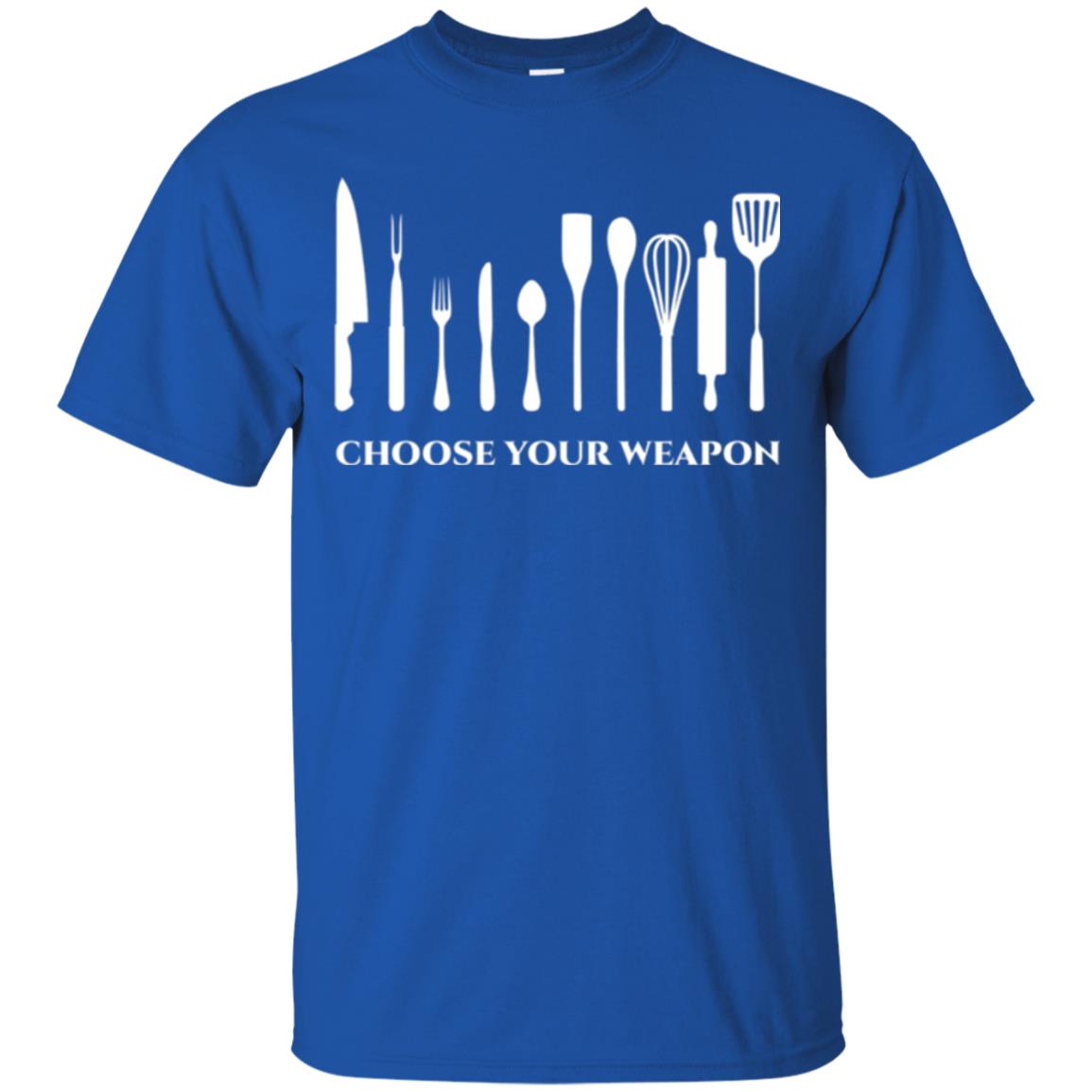 Chef Kitchen Cutlery T-shirt Choose Your Weapon Royal