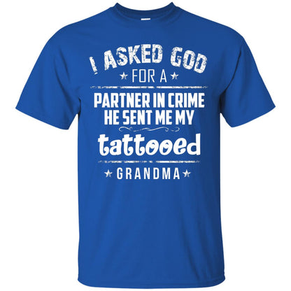 He Sent Me My Tattooed Grandma Mama Shirt Royal