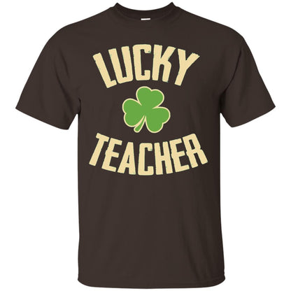 Lucky Teacher Shirt St. Patrick_s Day T-shirt Dark Chocolate