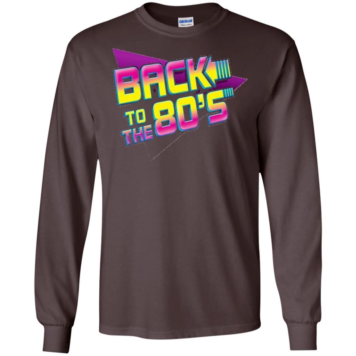 Back To The 80s Graphic Retro Novelty T-shirt Dark Chocolate