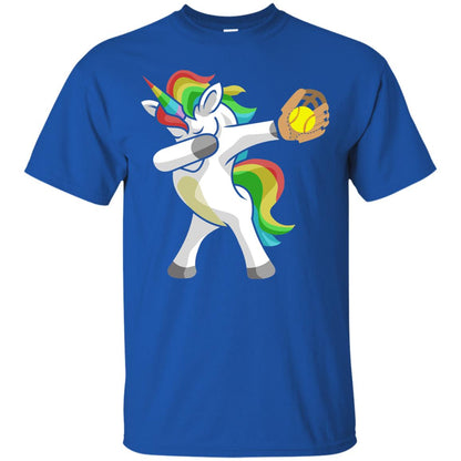 Dabbing Unicorn Softball T-shirt Funny Dabbing Royal