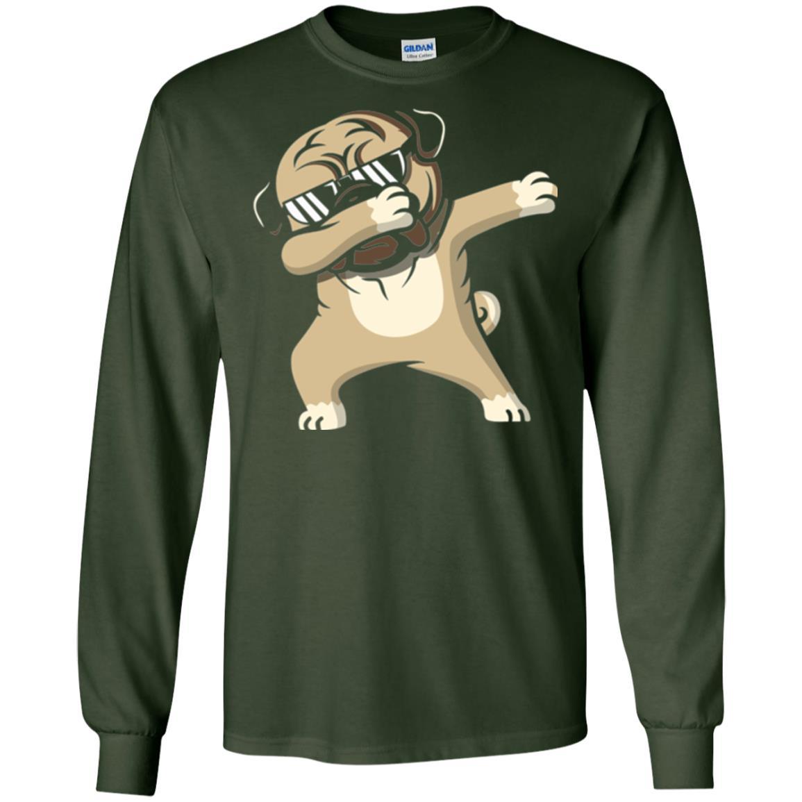 Dog Lover T-shirt Dabbing Pug T-shirt Forest Green