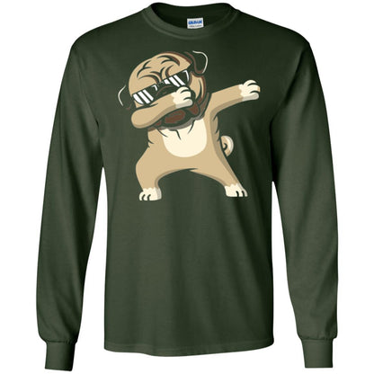 Dog Lover T-shirt Dabbing Pug T-shirt Forest Green