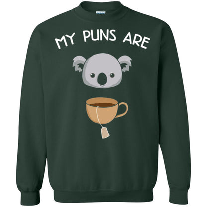Animal Puns T-shirt My Puns Are Koala Tea Forest Green