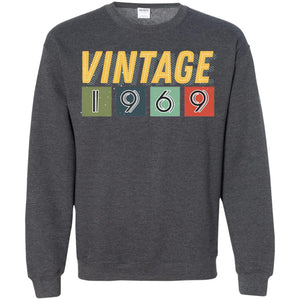 Vintage 1969 49th Birthday Gift Shirt For Mens Or WomensG180 Gildan Crewneck Pullover Sweatshirt 8 oz.