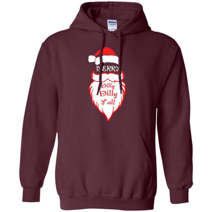 Christmas T-shirt Merry Dilly Dilly Y'all Maroon