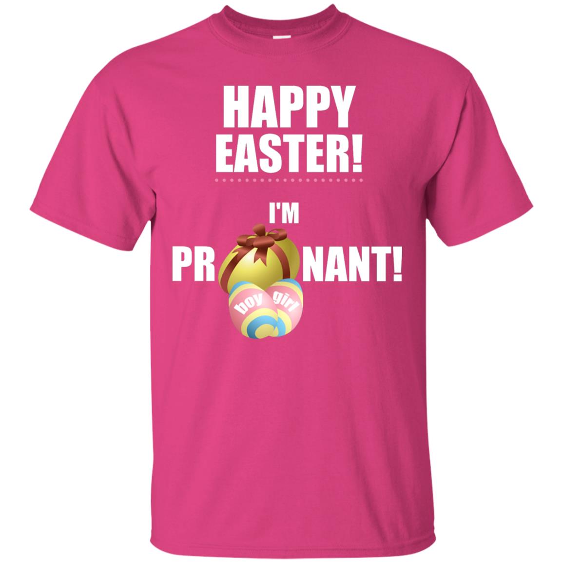 Happy Easter I Am Pregnant Pregnancy Announcement Shirt Heliconia