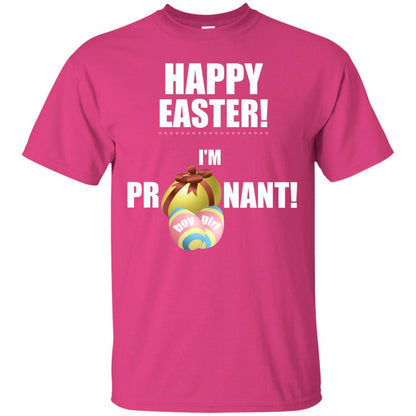 Happy Easter I Am Pregnant Pregnancy Announcement Shirt Heliconia