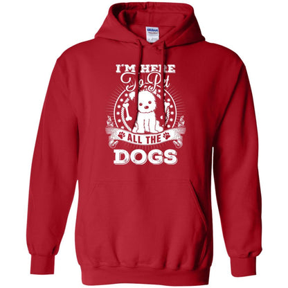Dog Lover T-shirt I'm Here To Pet All The Dogs Red