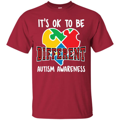 It’s Ok To Be Different Autism Awareness T-shirt Cardinal