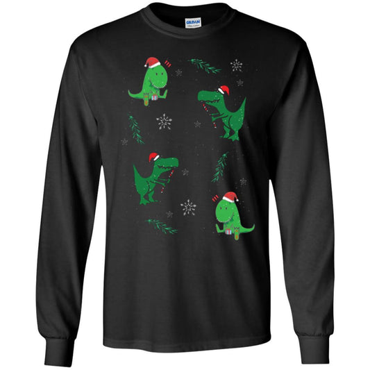 Funny Christmas T-shirt Merry Christmas Dinosaur Black