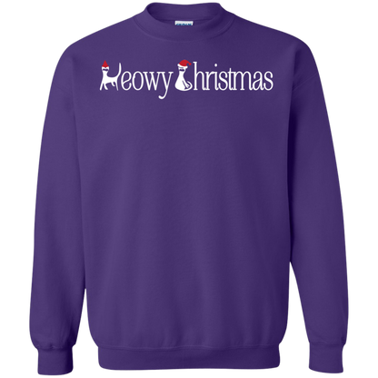 Christmas T-shirt Meowy Christmas Purple