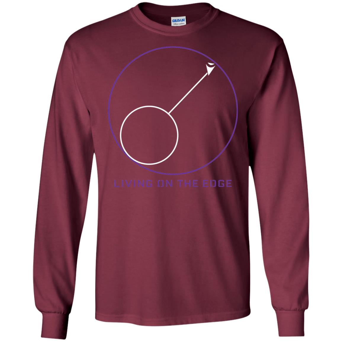 Gamer T-shirt Living On The Edge Run From The Storm Maroon